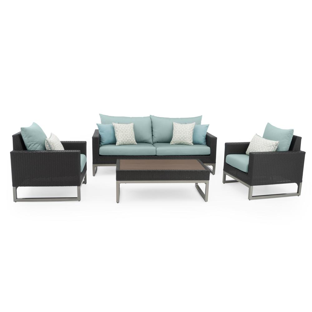 Milo Espresso 4 Piece Sunbrella Outdoor Seating Set