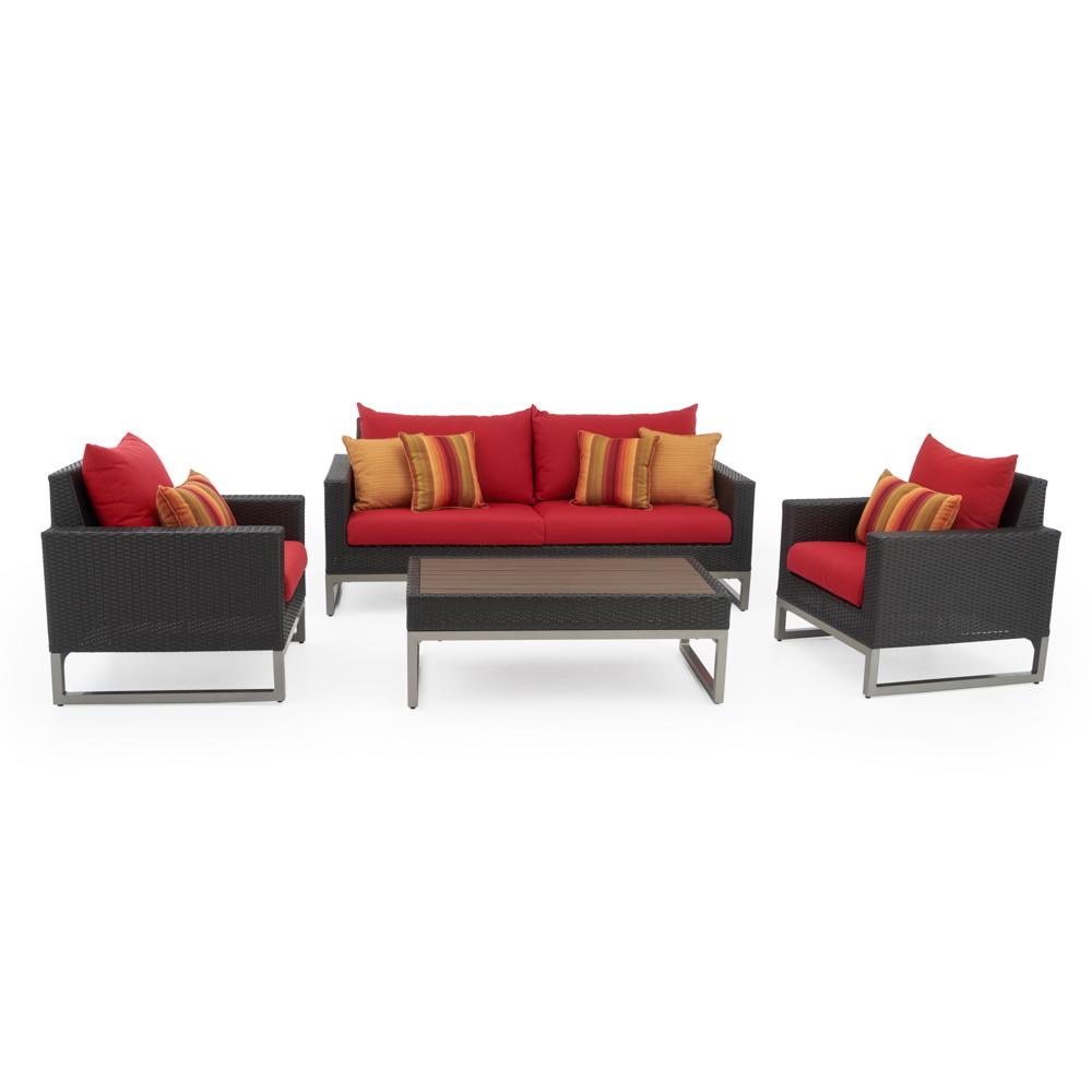 Milo Espresso 4 Piece Sunbrella Outdoor Seating Set