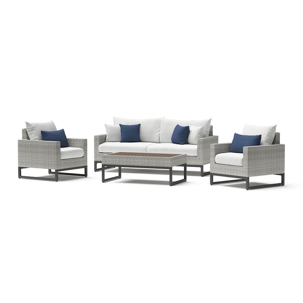 Milo Espresso 4 Piece Sunbrella Outdoor Seating Set