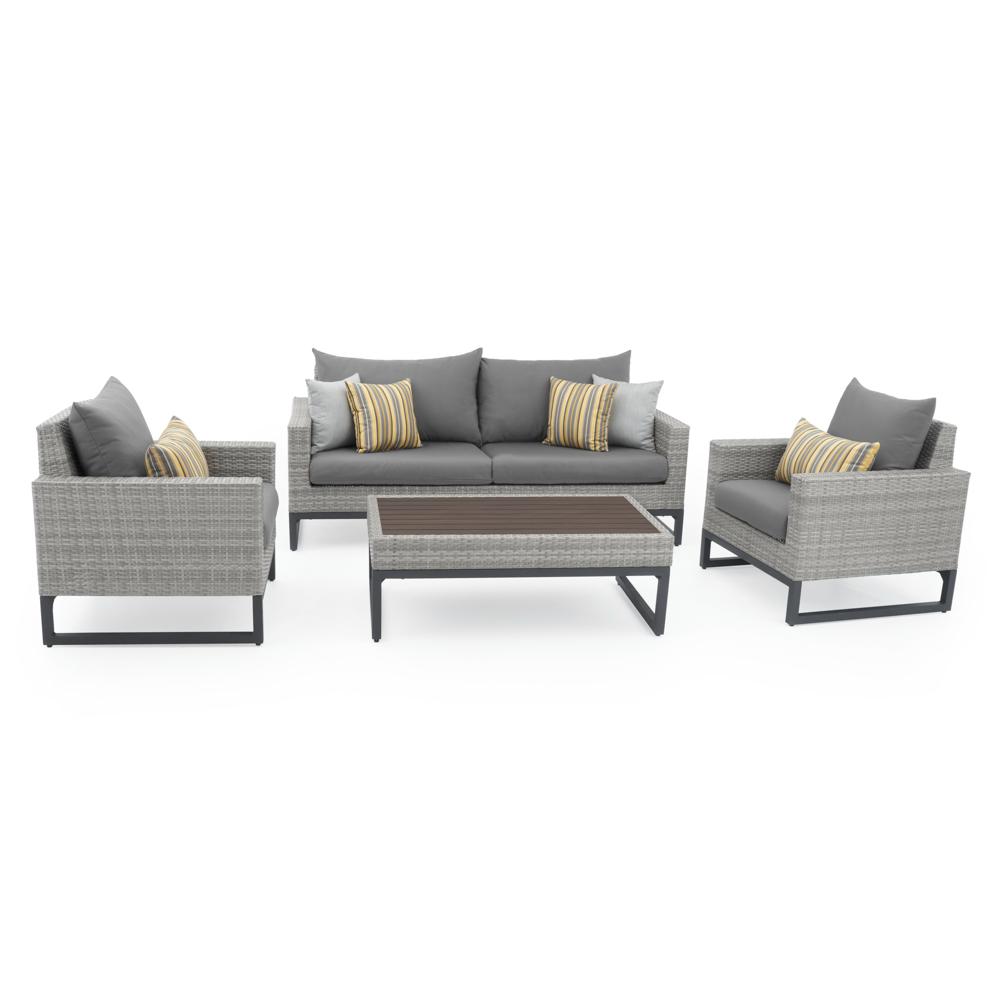 Milo Espresso 4 Piece Sunbrella Outdoor Seating Set