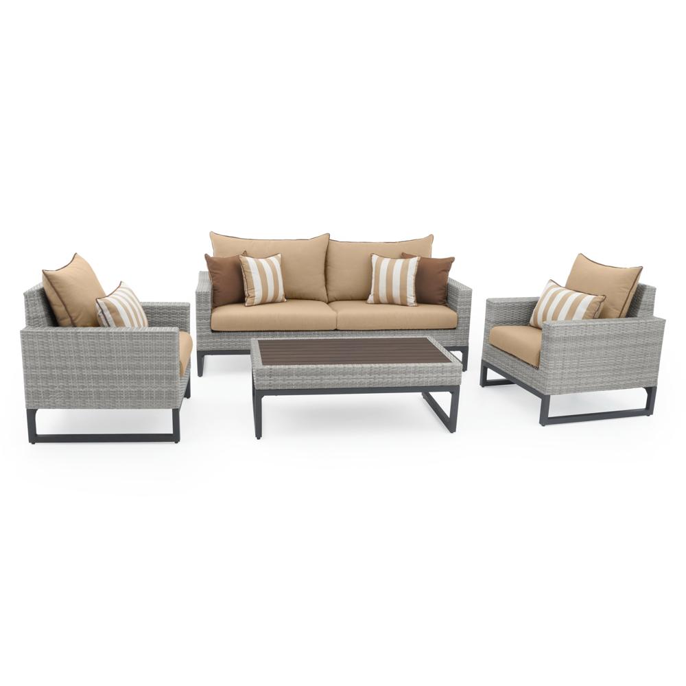 Milo Espresso 4 Piece Sunbrella Outdoor Seating Set