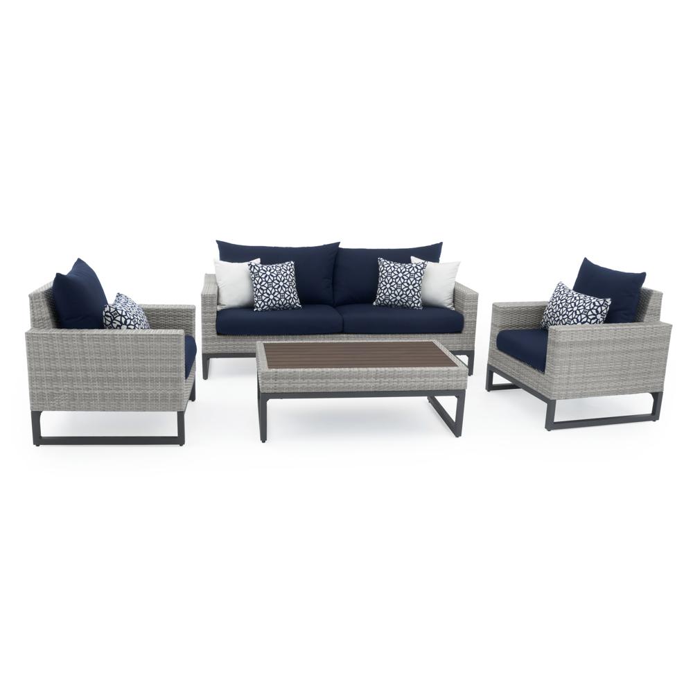 Milo Espresso 4 Piece Sunbrella Outdoor Seating Set