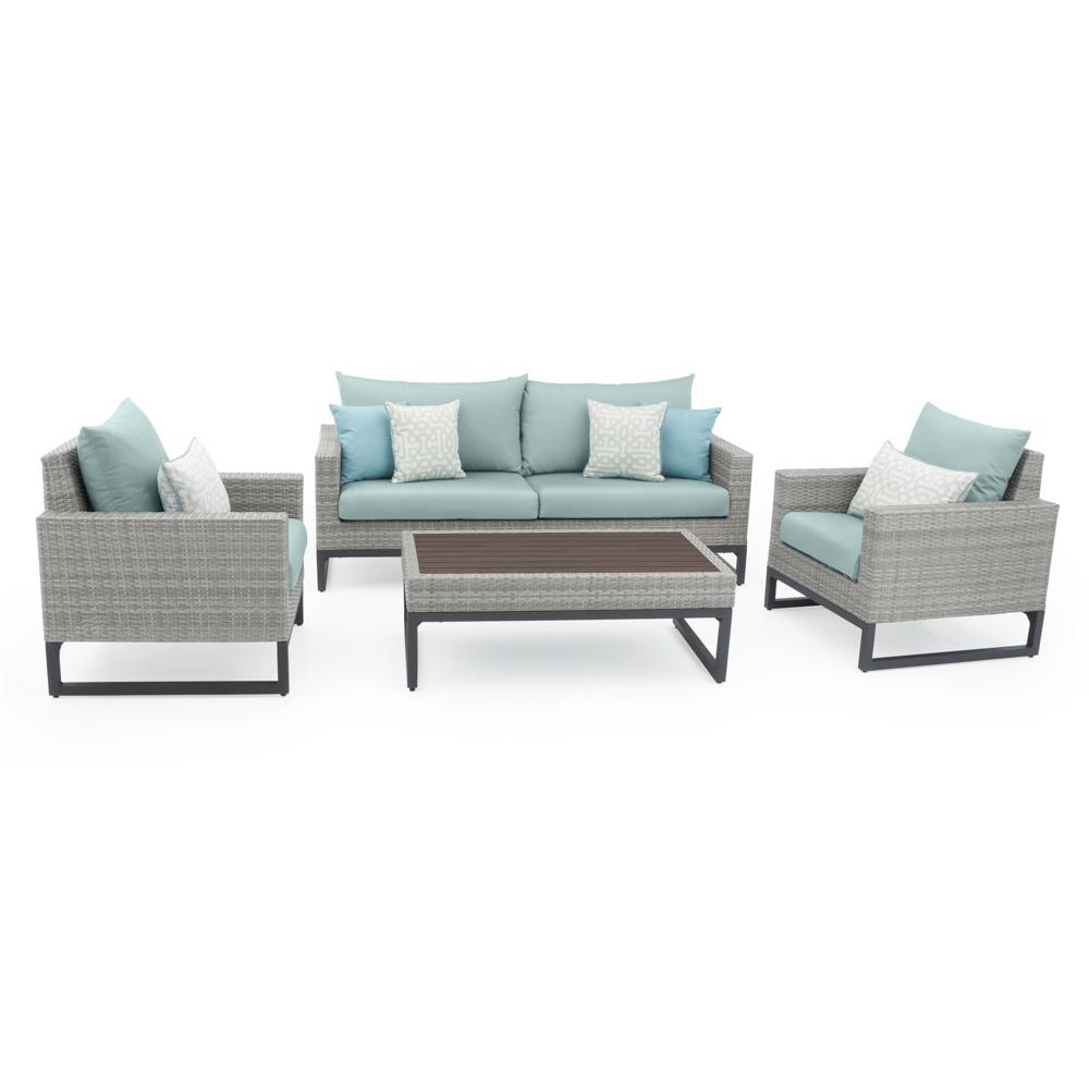 Milo Espresso 4 Piece Sunbrella Outdoor Seating Set