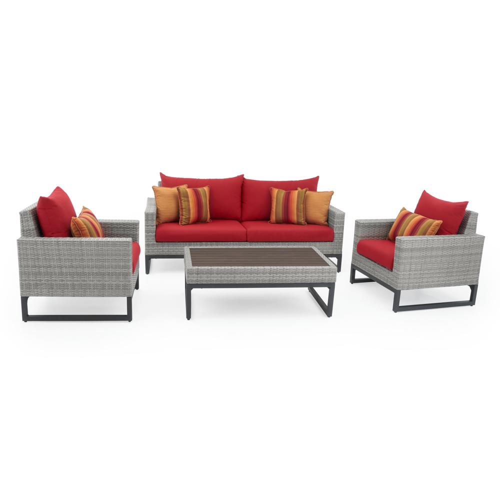 Milo Espresso 4 Piece Sunbrella Outdoor Seating Set