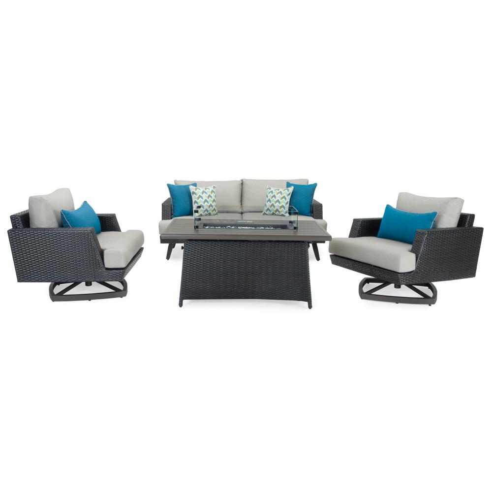 Portofino Casual 4 Piece Sunbrella Outdoor Motion Fire Seating Set