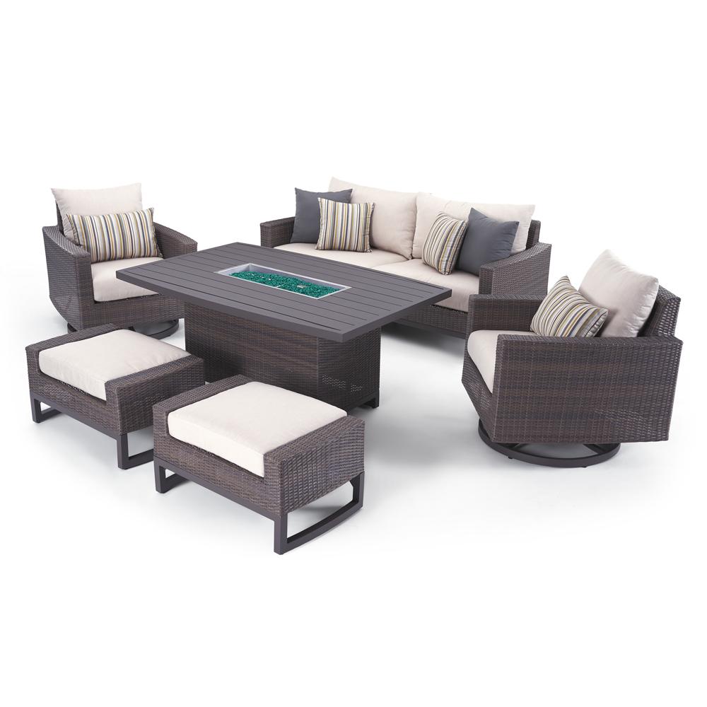 Milea 6 Piece Sunbrella Outdoor Motion Fire Seating Set