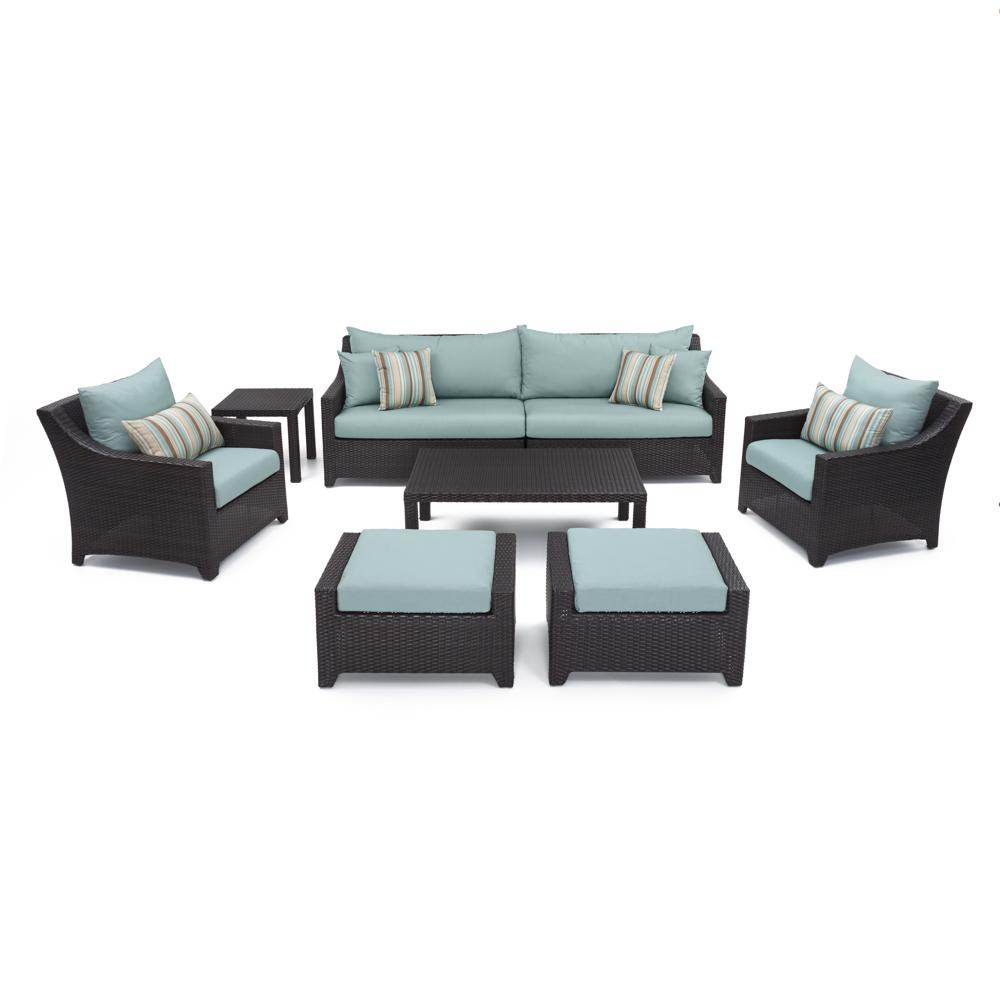 Deco 8 Piece Sunbrella Outdoor Sofa & Club Chair Set