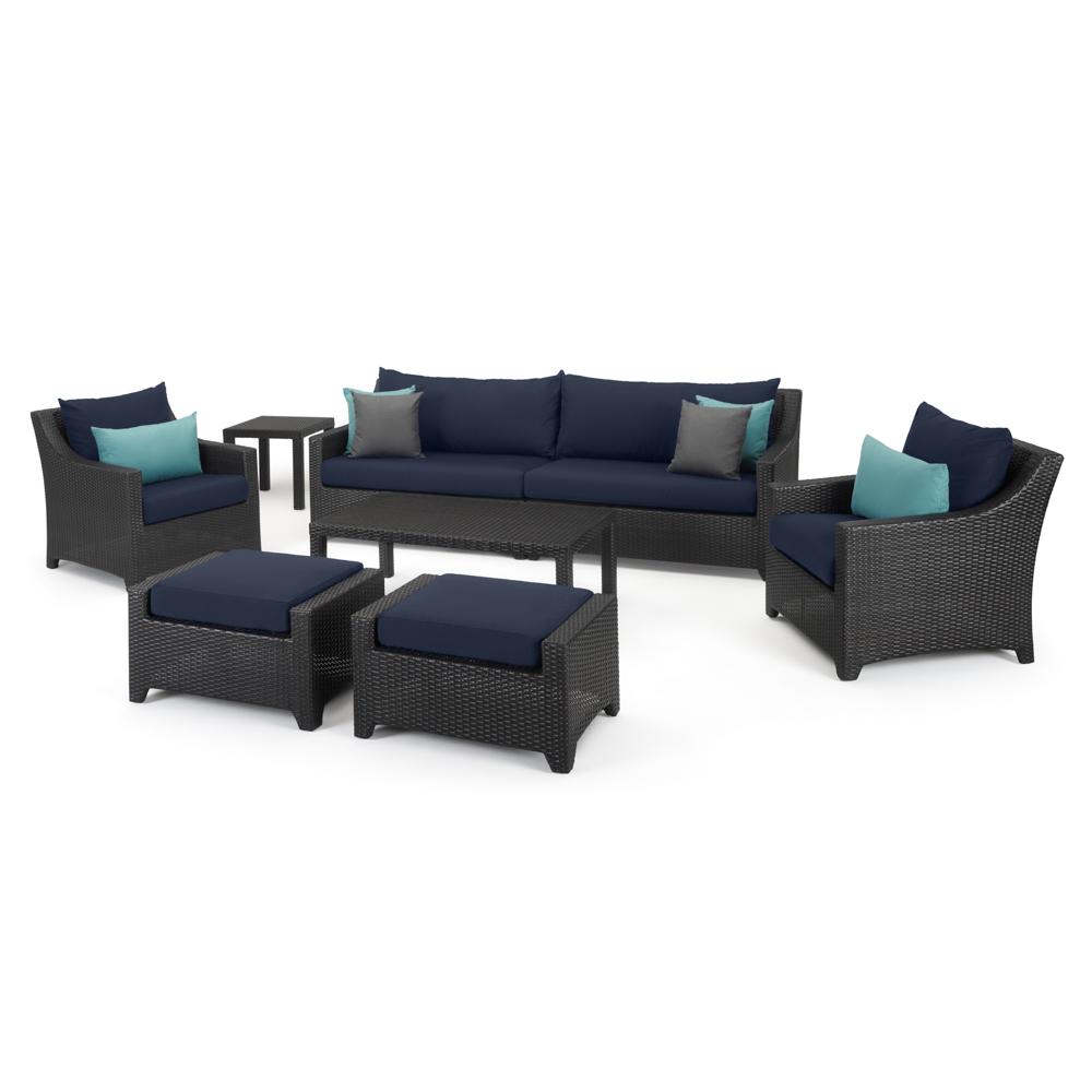 Deco 8 Piece Sunbrella Outdoor Sofa & Club Chair Set