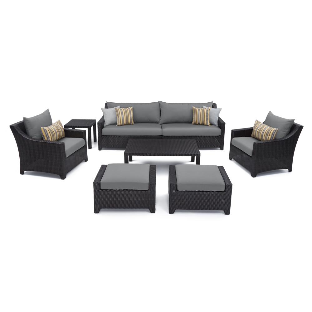 Deco 8 Piece Sunbrella Outdoor Sofa & Club Chair Set