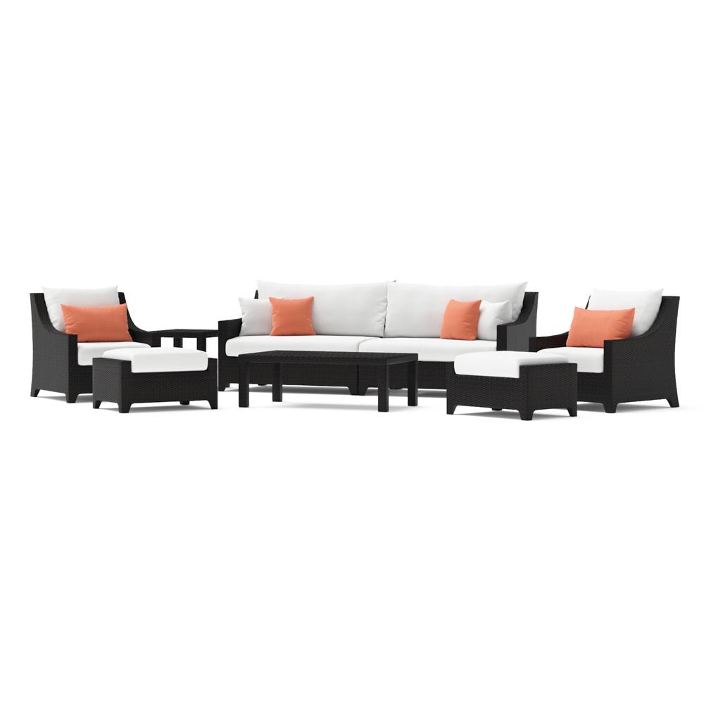 Deco 8 Piece Sunbrella Outdoor Sofa & Club Chair Set