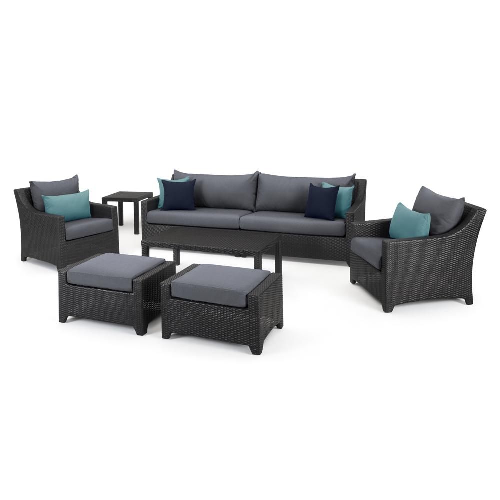 Deco 8 Piece Sunbrella Outdoor Sofa & Club Chair Set