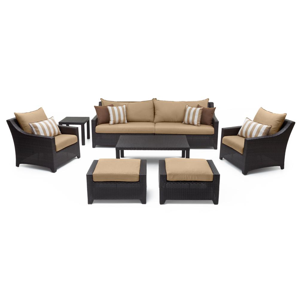 Deco 8 Piece Sunbrella Outdoor Sofa & Club Chair Set