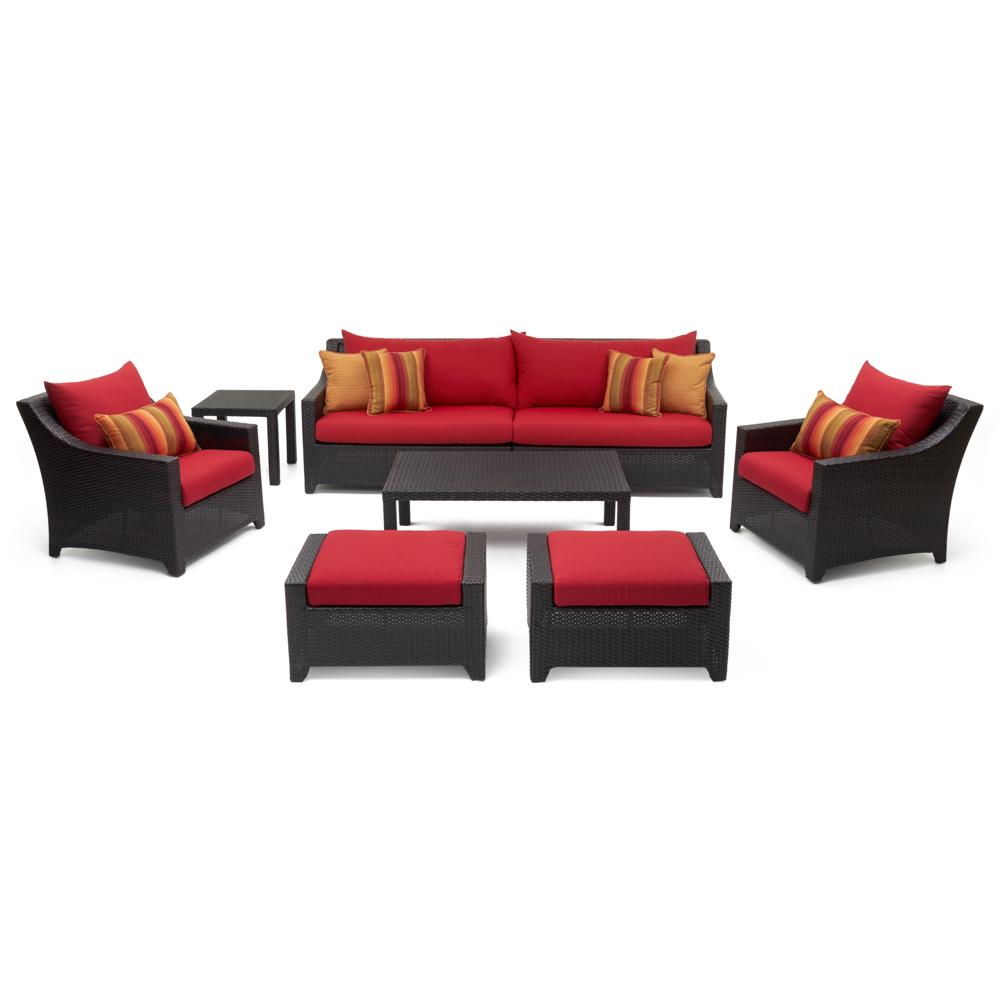 Deco 8 Piece Sunbrella Outdoor Sofa & Club Chair Set