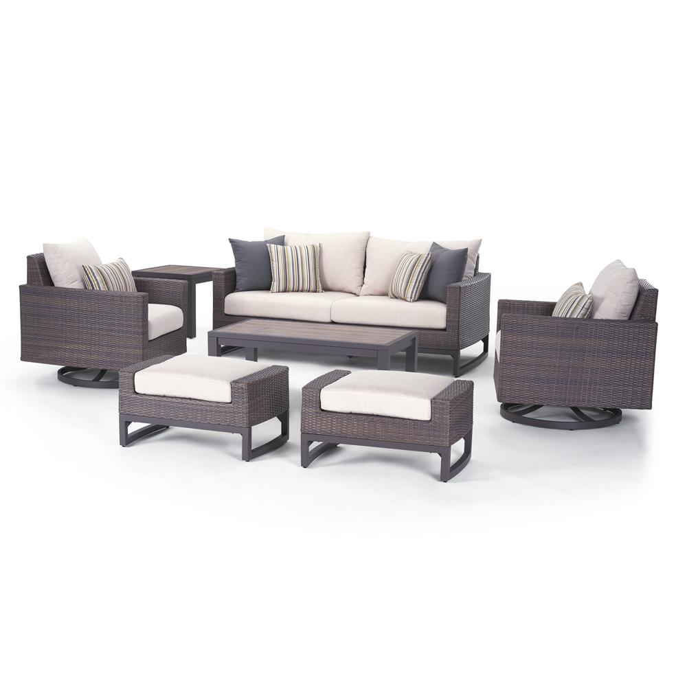 Milea 7 Piece Sunbrella Outdoor Motion Seating Set