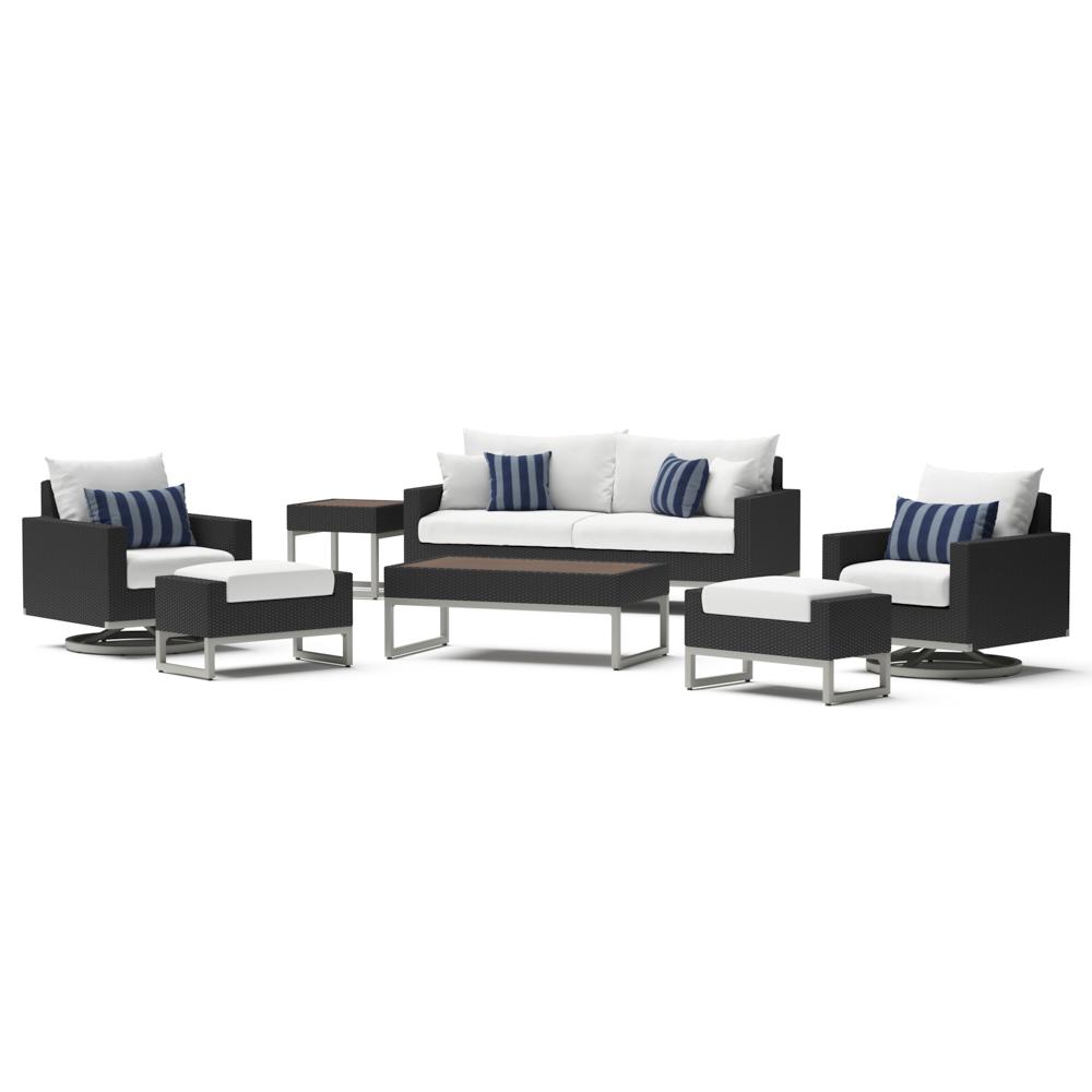 Milo Gray 7 Piece Sunbrella Outdoor Motion Deep Seating Set