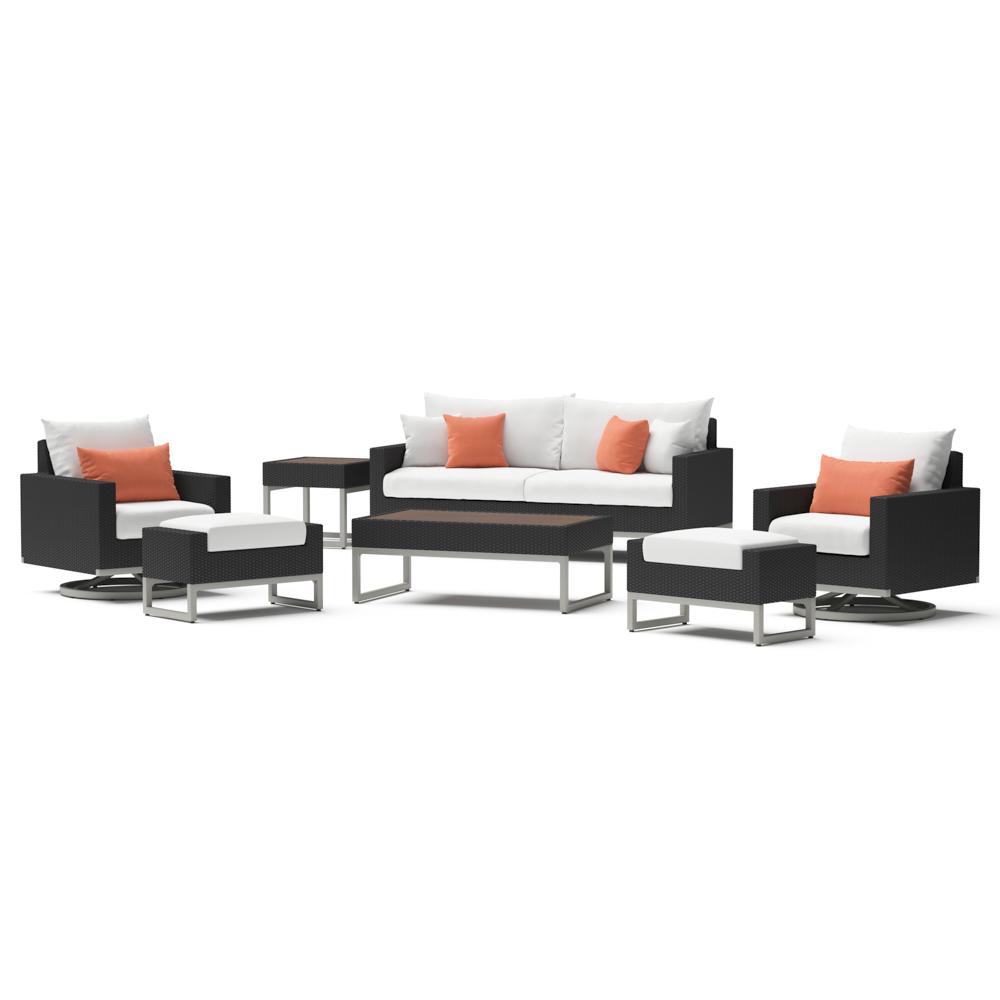 Milo Gray 7 Piece Sunbrella Outdoor Motion Deep Seating Set