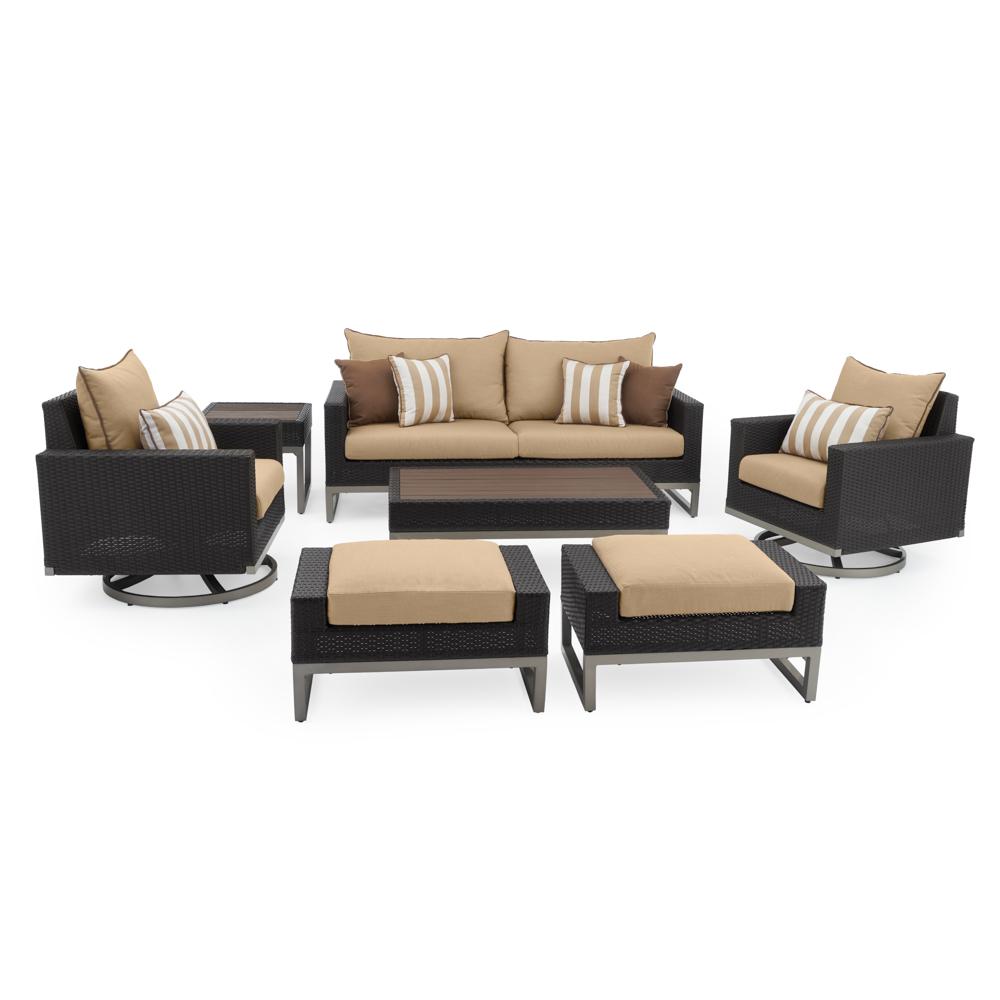 Milo Gray 7 Piece Sunbrella Outdoor Motion Deep Seating Set