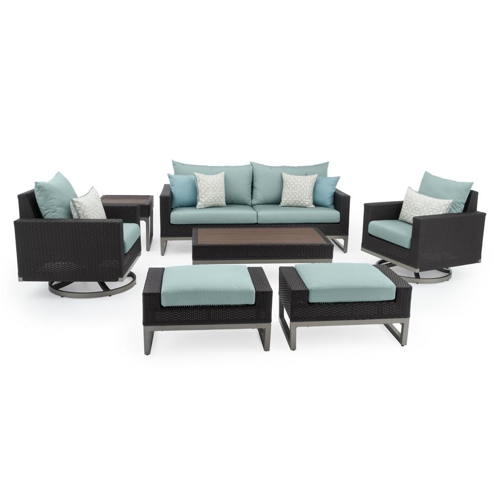 Milo Gray 7 Piece Sunbrella Outdoor Motion Deep Seating Set