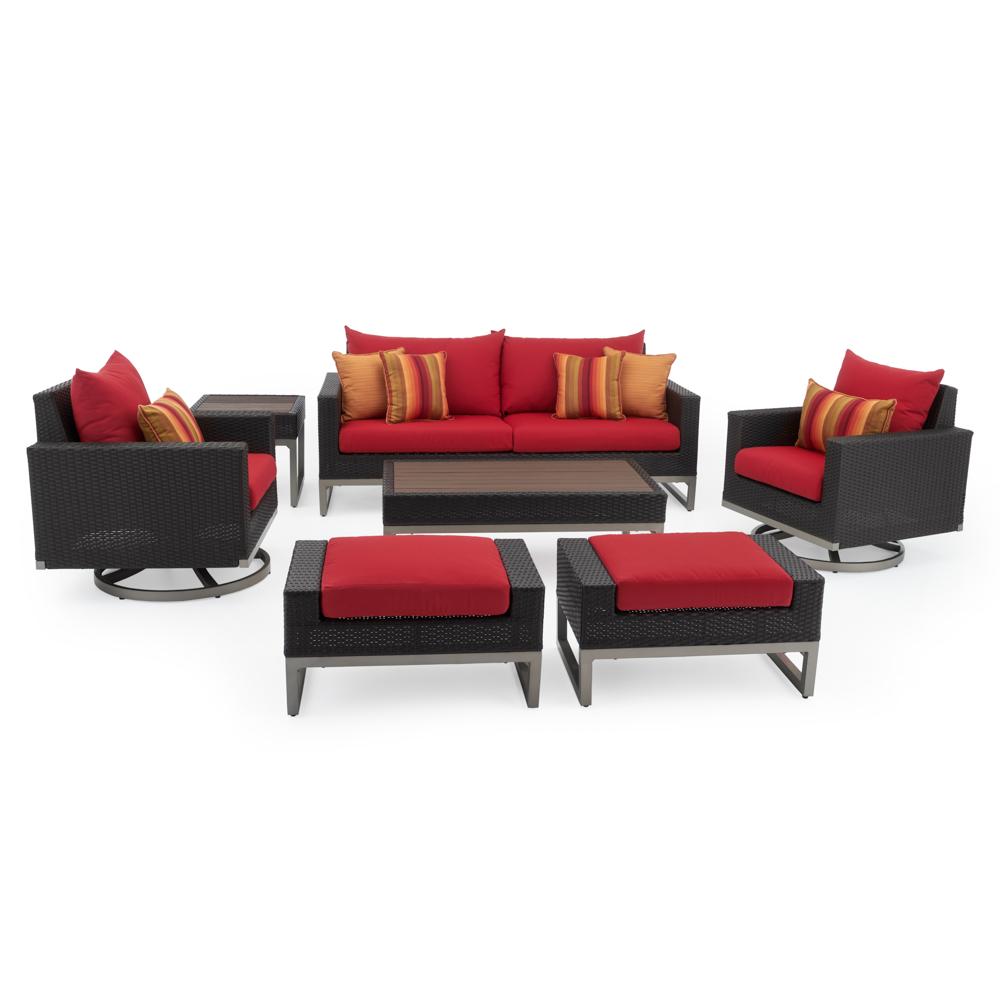 Milo Gray 7 Piece Sunbrella Outdoor Motion Deep Seating Set
