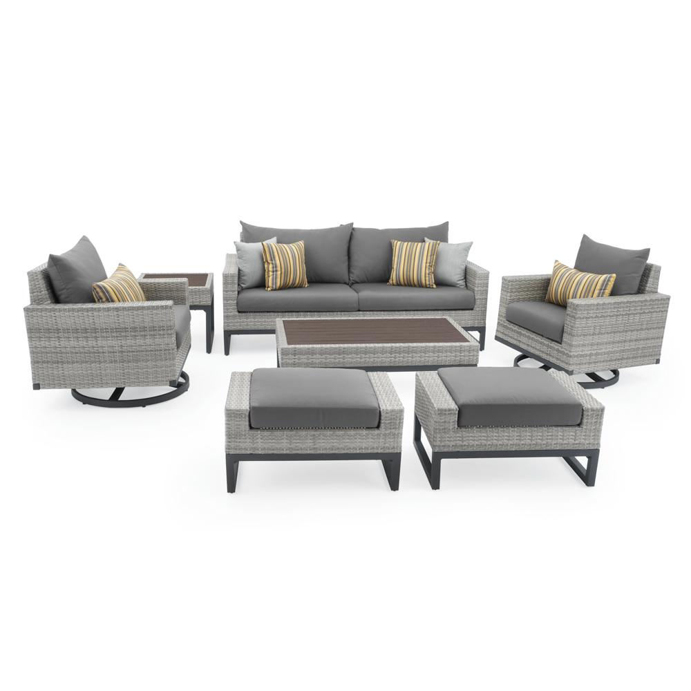 Milo Gray 7 Piece Sunbrella Outdoor Motion Deep Seating Set