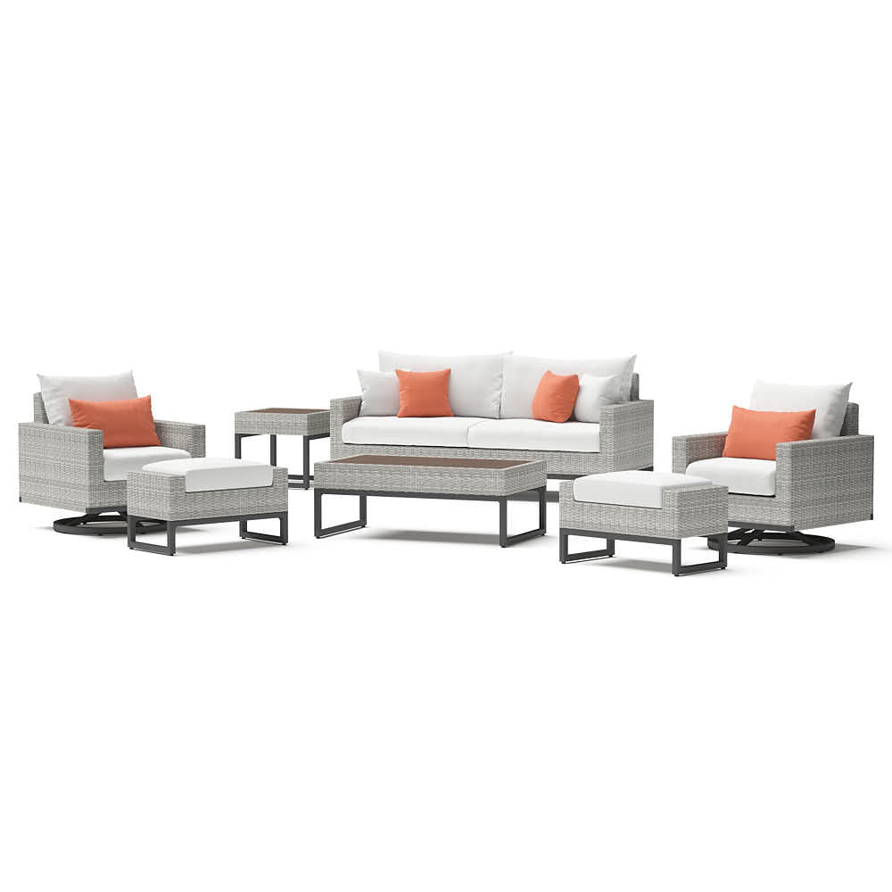 Milo Gray 7 Piece Sunbrella Outdoor Motion Deep Seating Set