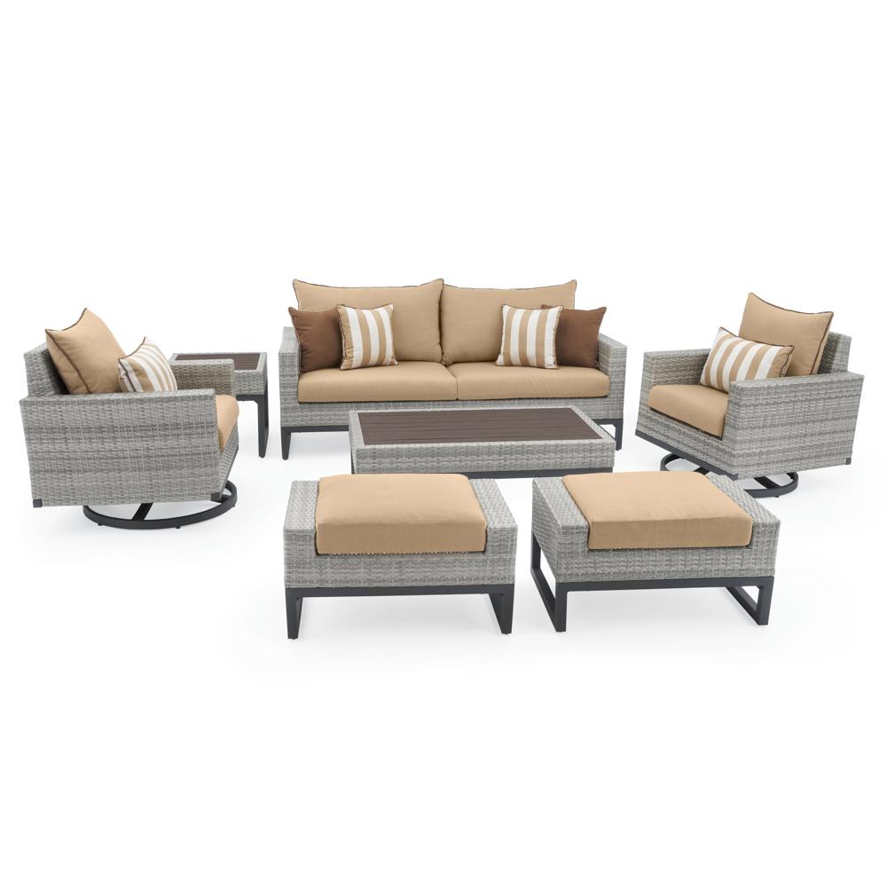 Milo Gray 7 Piece Sunbrella Outdoor Motion Deep Seating Set