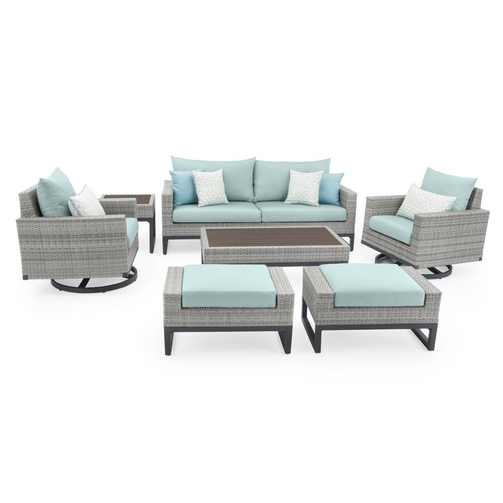 Milo Gray 7 Piece Sunbrella Outdoor Motion Deep Seating Set