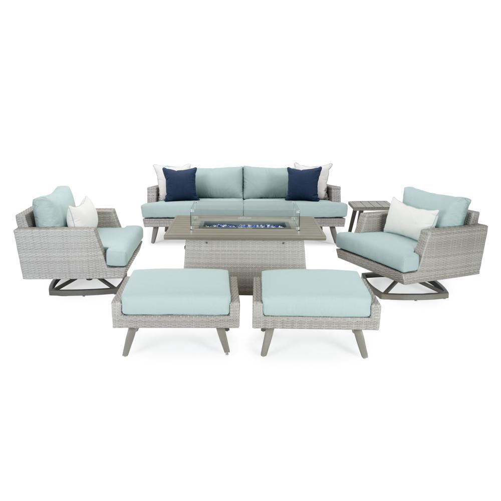 Portofino Casual 7 Piece Sunbrella Outdoor Motion Fire Seating Set