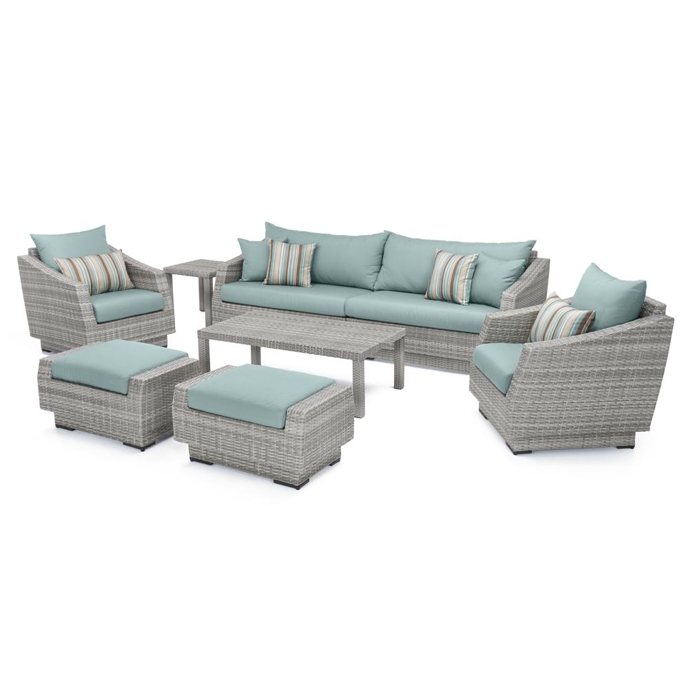 Cannes 8 Piece Sunbrella Outdoor Sofa & Club Chair Set