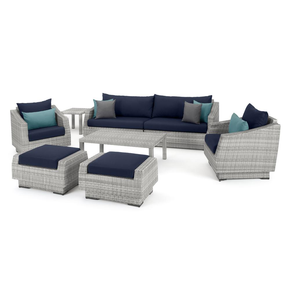 Cannes 8 Piece Sunbrella Outdoor Sofa & Club Chair Set