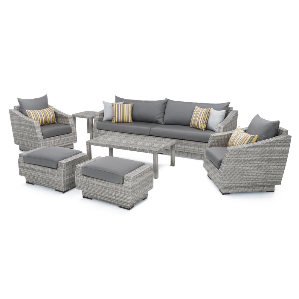 Cannes 8 Piece Sunbrella Outdoor Sofa & Club Chair Set