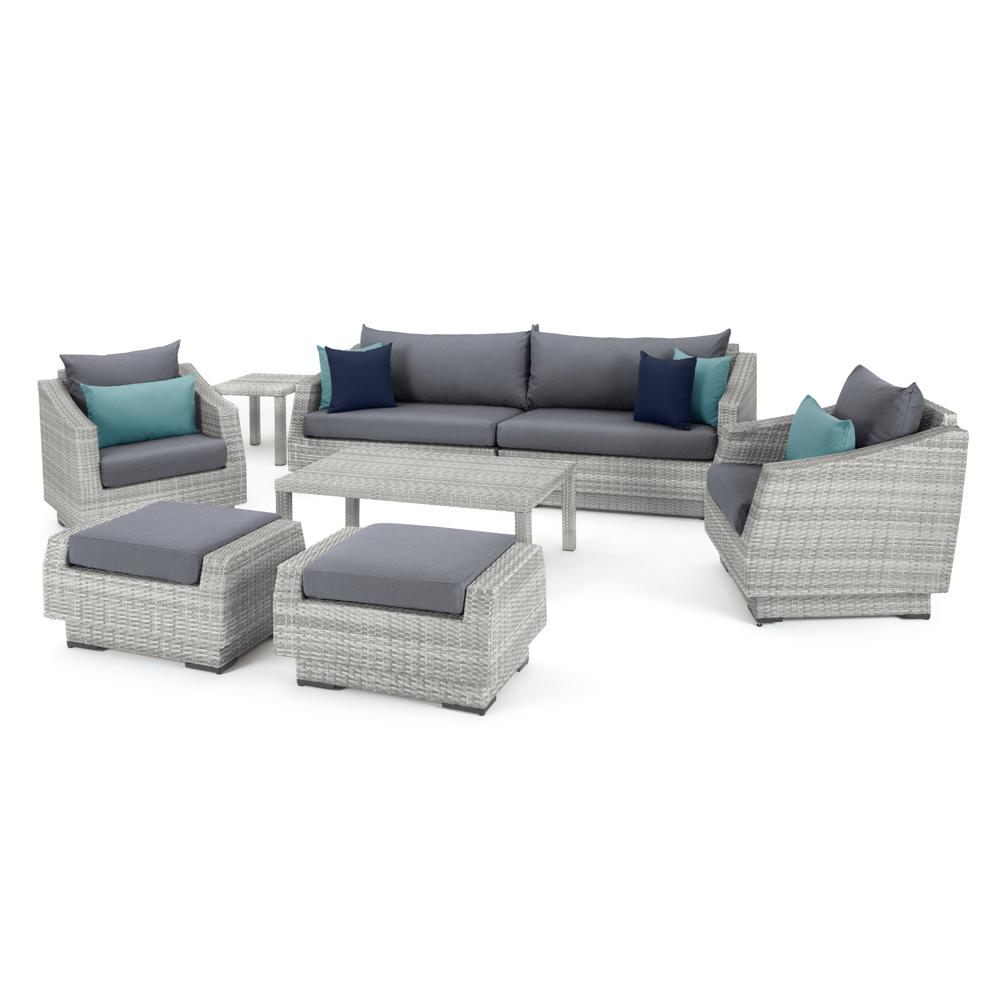Cannes 8 Piece Sunbrella Outdoor Sofa & Club Chair Set
