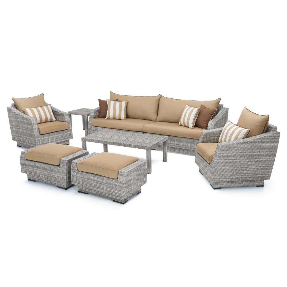 Cannes 8 Piece Sunbrella Outdoor Sofa & Club Chair Set