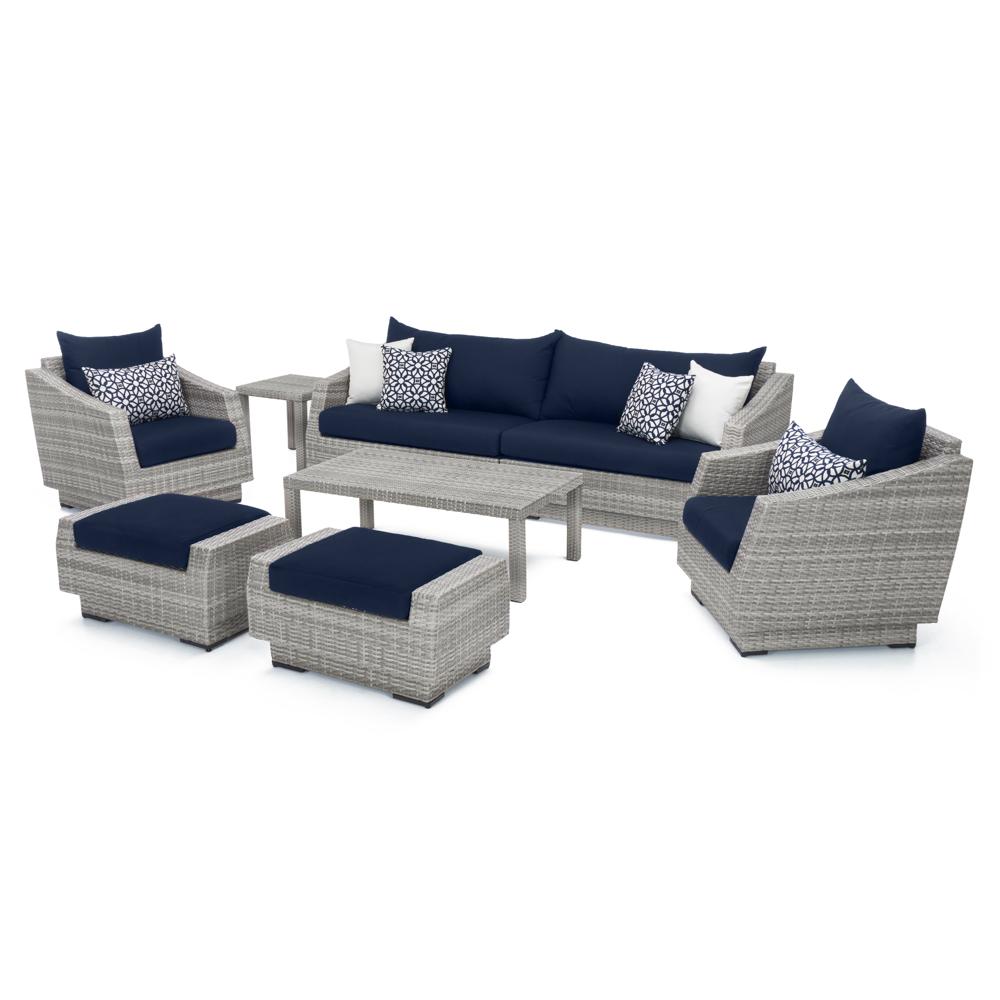 Cannes 8 Piece Sunbrella Outdoor Sofa & Club Chair Set