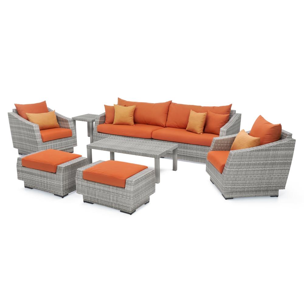 Cannes 8 Piece Sunbrella Outdoor Sofa & Club Chair Set