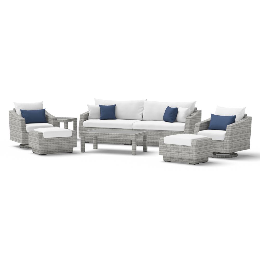 Cannes Deluxe 8 Piece Sunbrella Outdoor Sofa & Club Chair Set