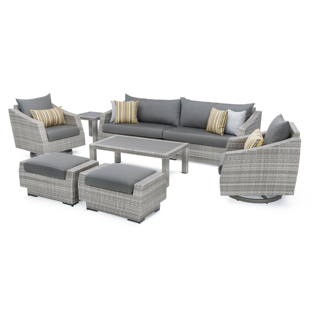 Cannes Deluxe 8 Piece Sunbrella Outdoor Sofa & Club Chair Set