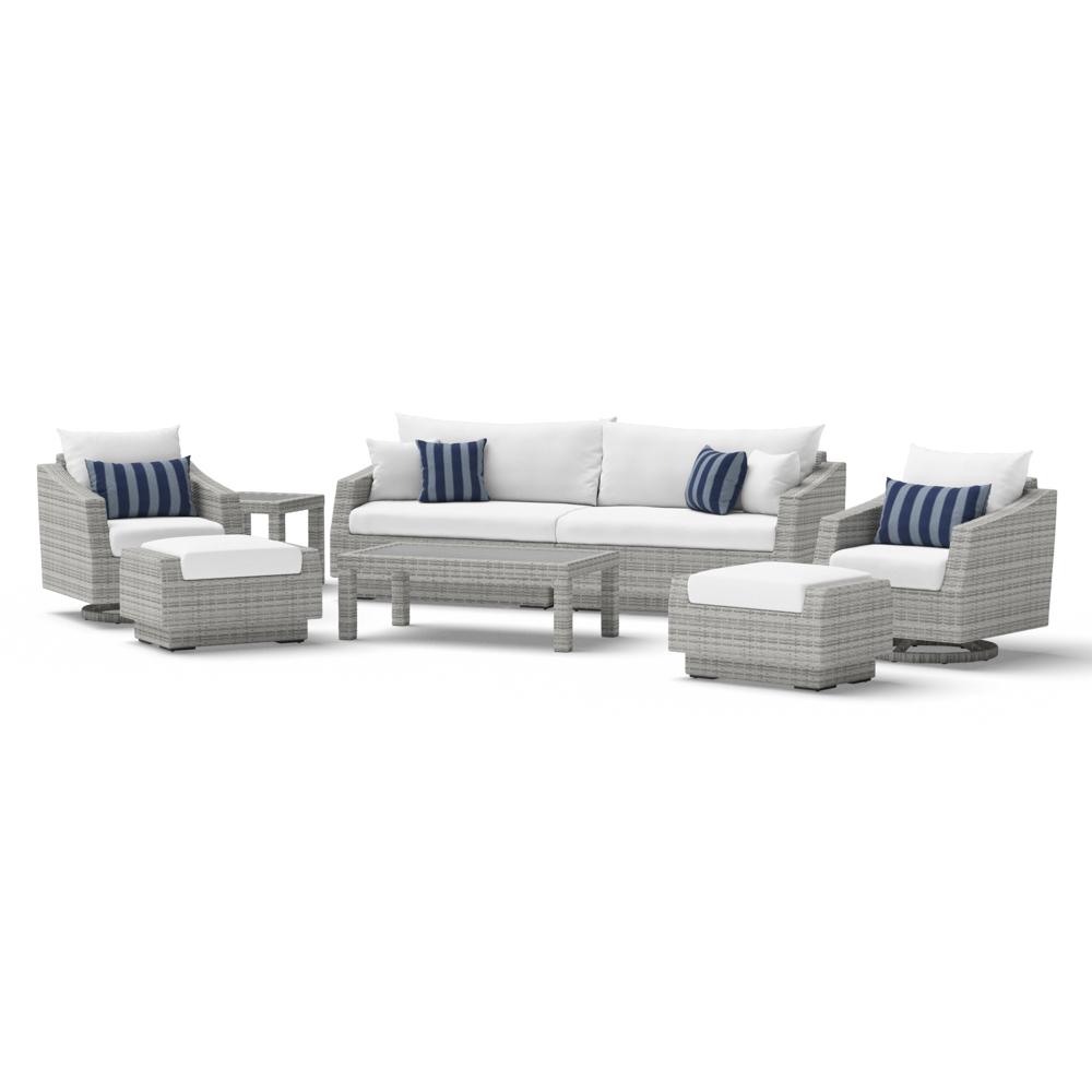Cannes Deluxe 8 Piece Sunbrella Outdoor Sofa & Club Chair Set