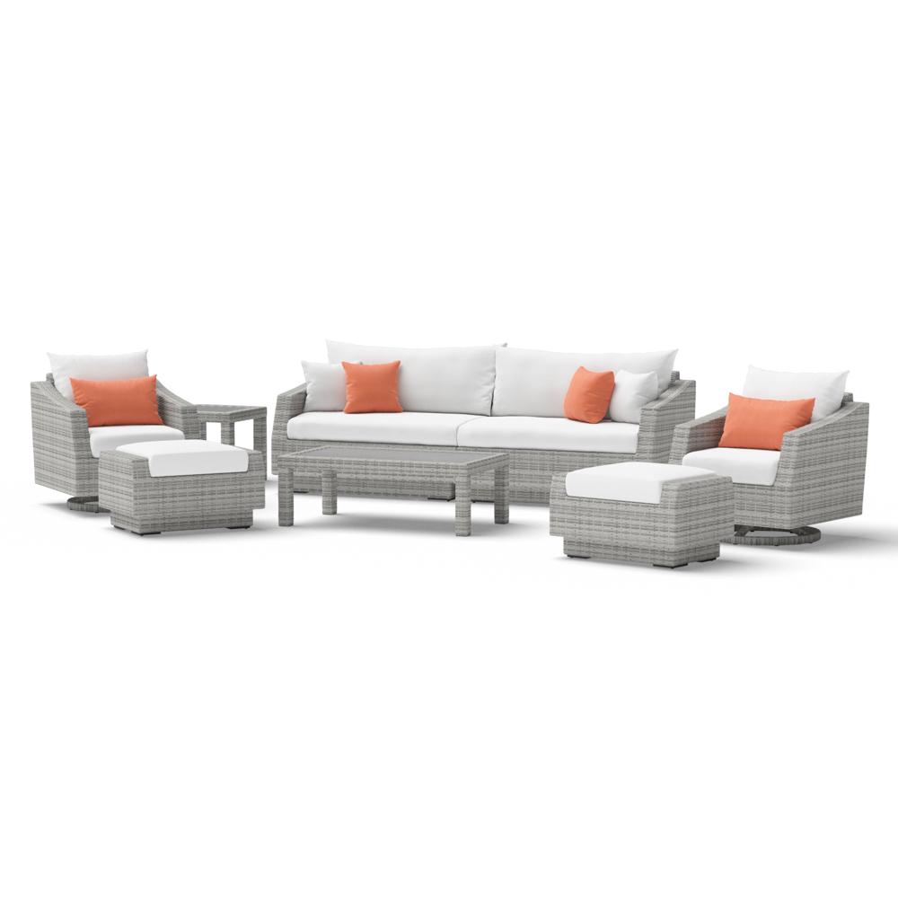 Cannes Deluxe 8 Piece Sunbrella Outdoor Sofa & Club Chair Set