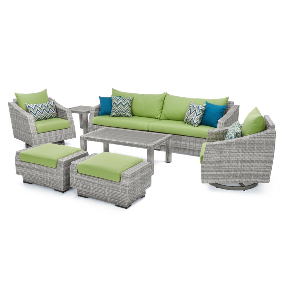 Cannes Deluxe 8 Piece Sunbrella Outdoor Sofa & Club Chair Set