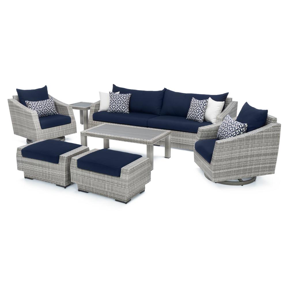 Cannes Deluxe 8 Piece Sunbrella Outdoor Sofa & Club Chair Set