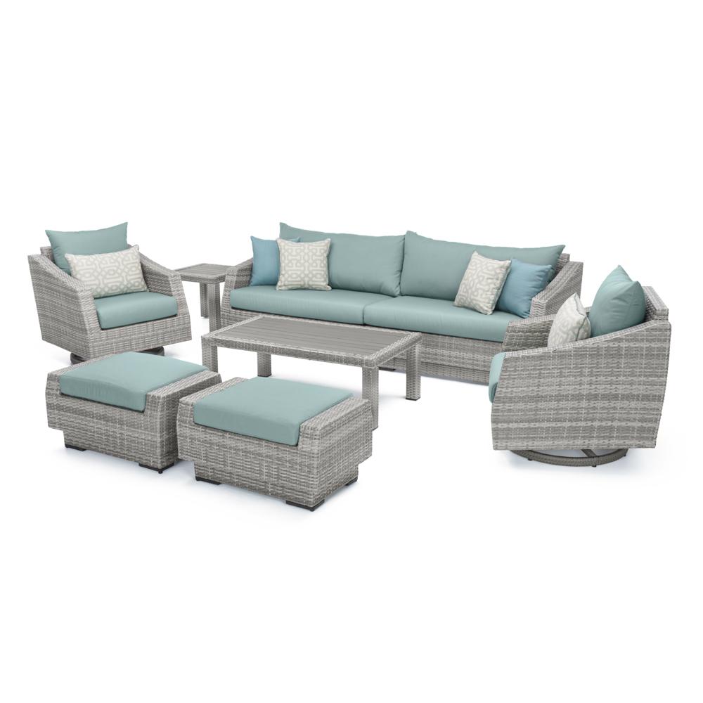 Cannes Deluxe 8 Piece Sunbrella Outdoor Sofa & Club Chair Set