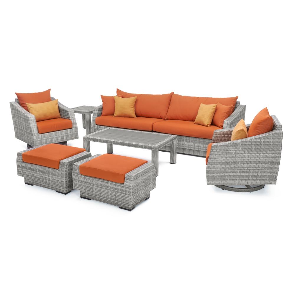 Cannes Deluxe 8 Piece Sunbrella Outdoor Sofa & Club Chair Set