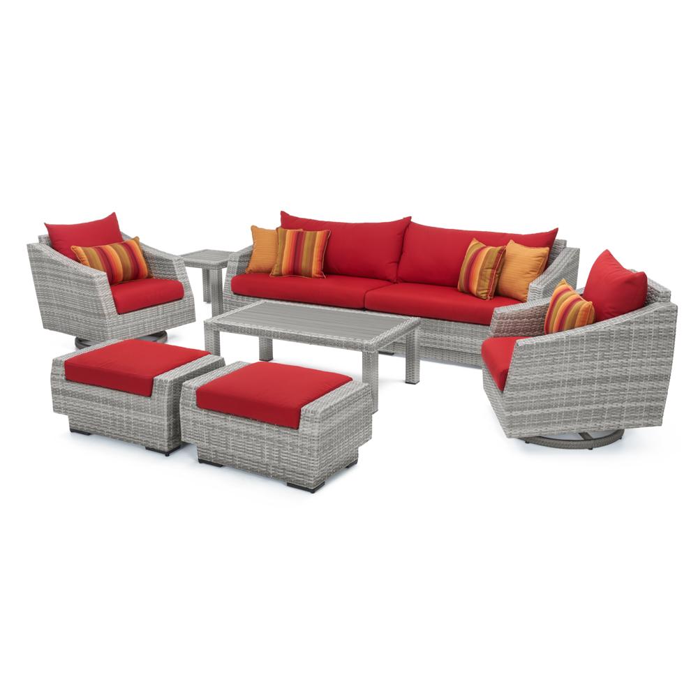 Cannes Deluxe 8 Piece Sunbrella Outdoor Sofa & Club Chair Set