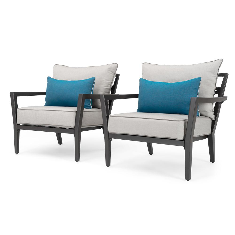 Venetia 2 Piece Sunbrella Outdoor Club Chairs - Gray