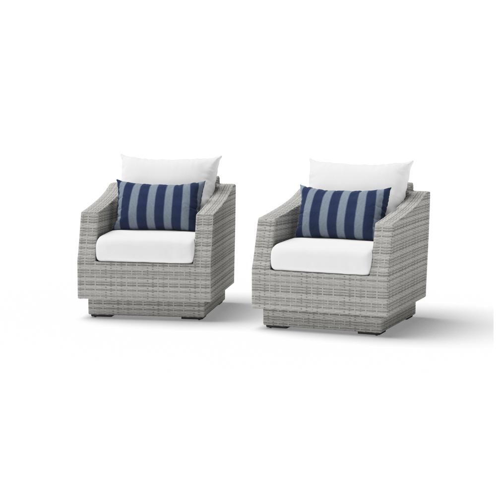 Cannes Set of 2 Sunbrella Outdoor Club Chairs