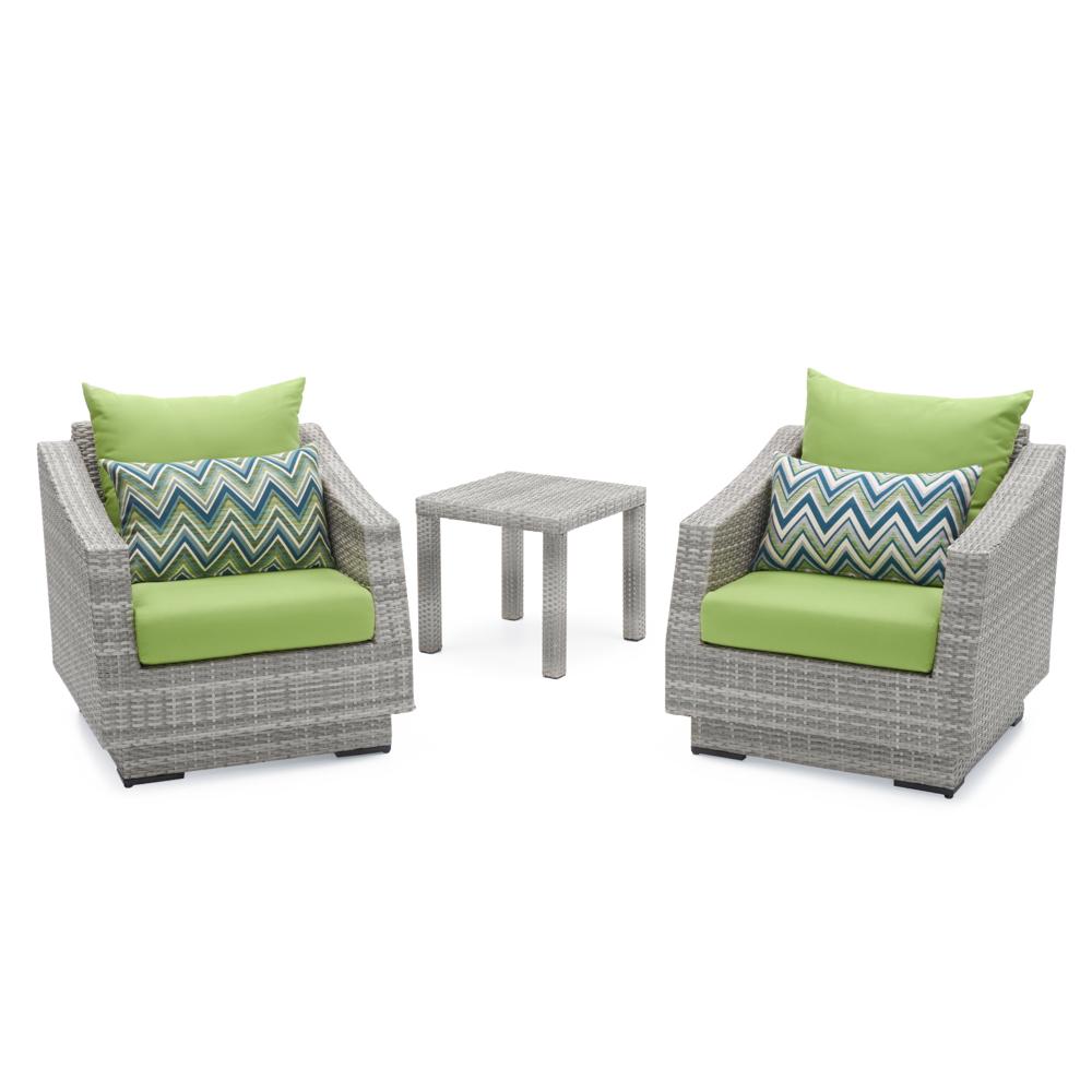 Cannes Set of 2 Sunbrella Outdoor Club Chairs & Side Table