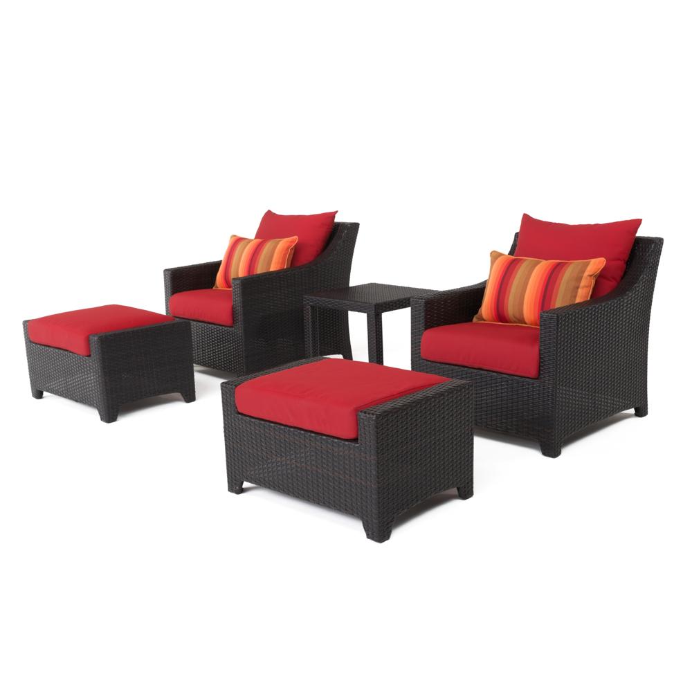 Deco 5 Piece Sunbrella Outdoor Club Chair & Ottoman Set