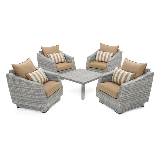 Cannes 5 Piece Club & Table Chat Set