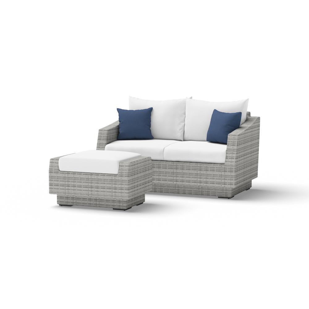 Cannes Sunbrella Outdoor Loveseat & Ottoman